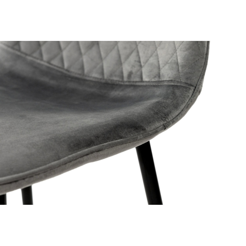 Стул Марс черный/велюр серый (А0056397)