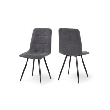 Стілець ФРЕШ (круглий) чорний/букле темно сіра (А0057509)