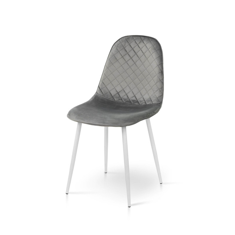 Стул Марс белый/велюр серый (А0056398)