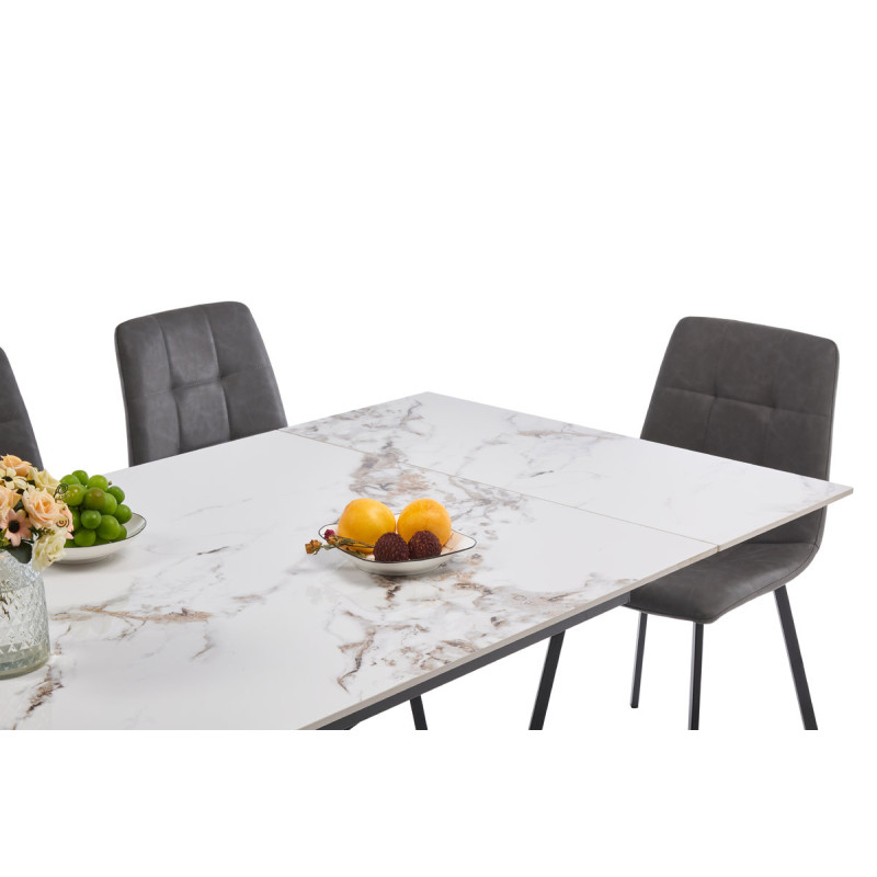 Стіл Магнум 180(+40+40)*90, чорний/нефріт білий (А0058769)