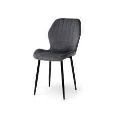 Стілець Леон  чорний/велюр темно-сірий (А0057625)