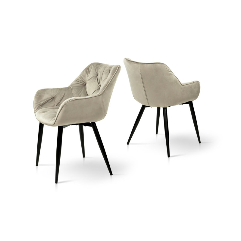 Крісло Парадіз HC-R18, чорний/велюр пісочний (А0055038)