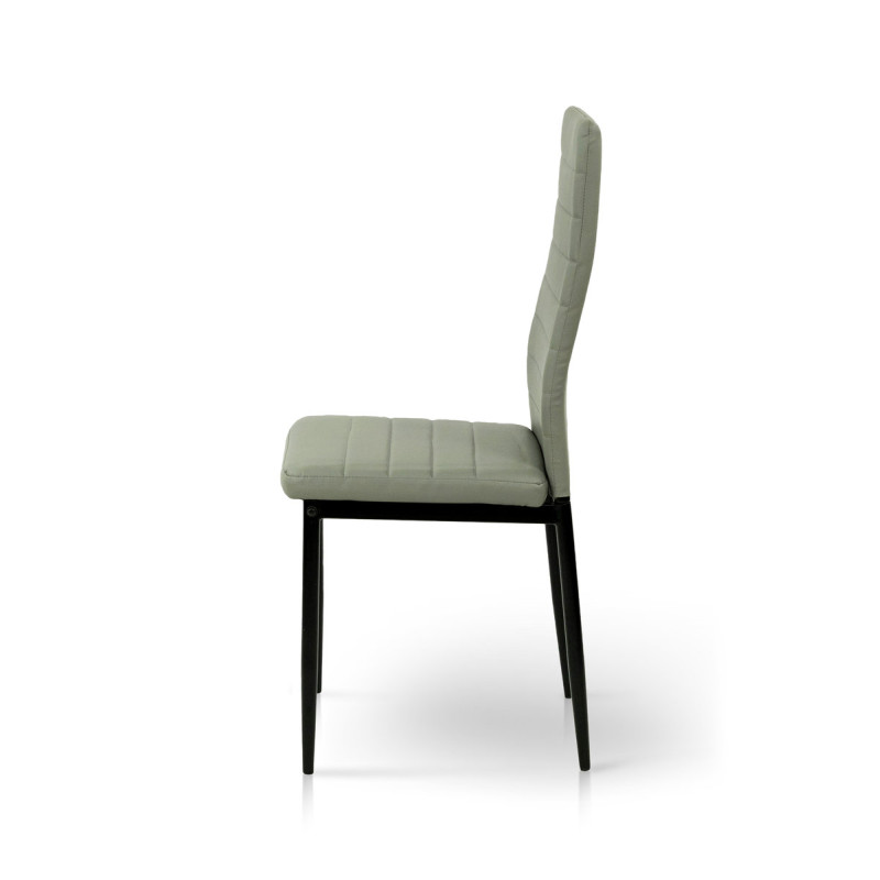 Стул Рио, черный/кожзам светло-серый (А0056266)