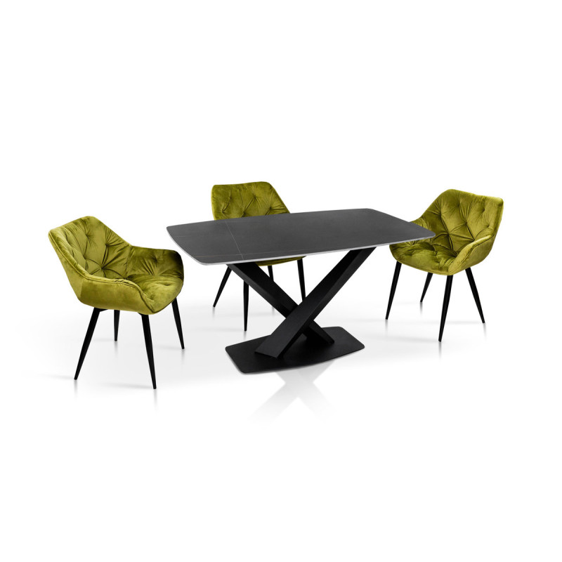 Стіл БІНГО 140*80,  кераміка чорний мармур (А0055671)