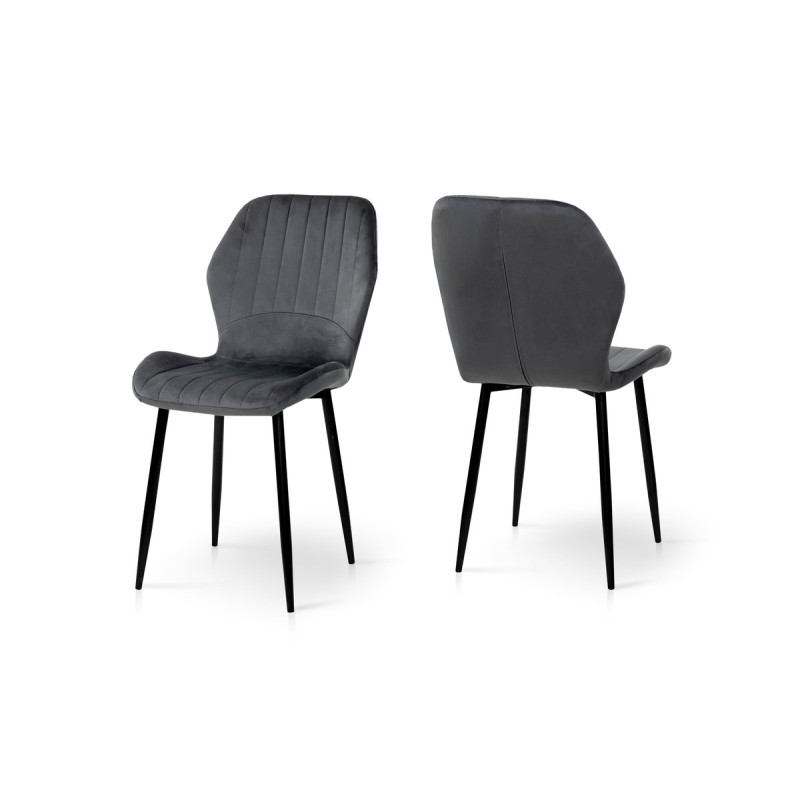 Стул Леон черный/велюр темно-серый (А0057625)
