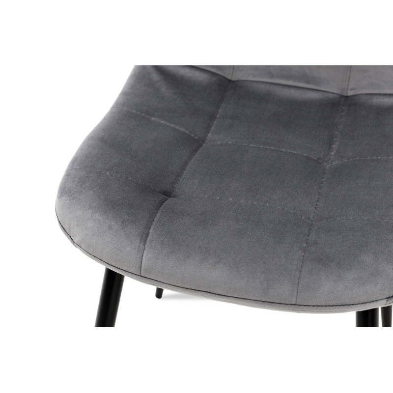 Стілець Квест, чорний/велюр сірий (А0056404)