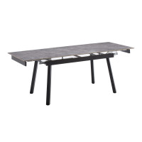 Стіл Бастіон 140(+30+30)*80,чорн/керам Армані грей (А0058768)