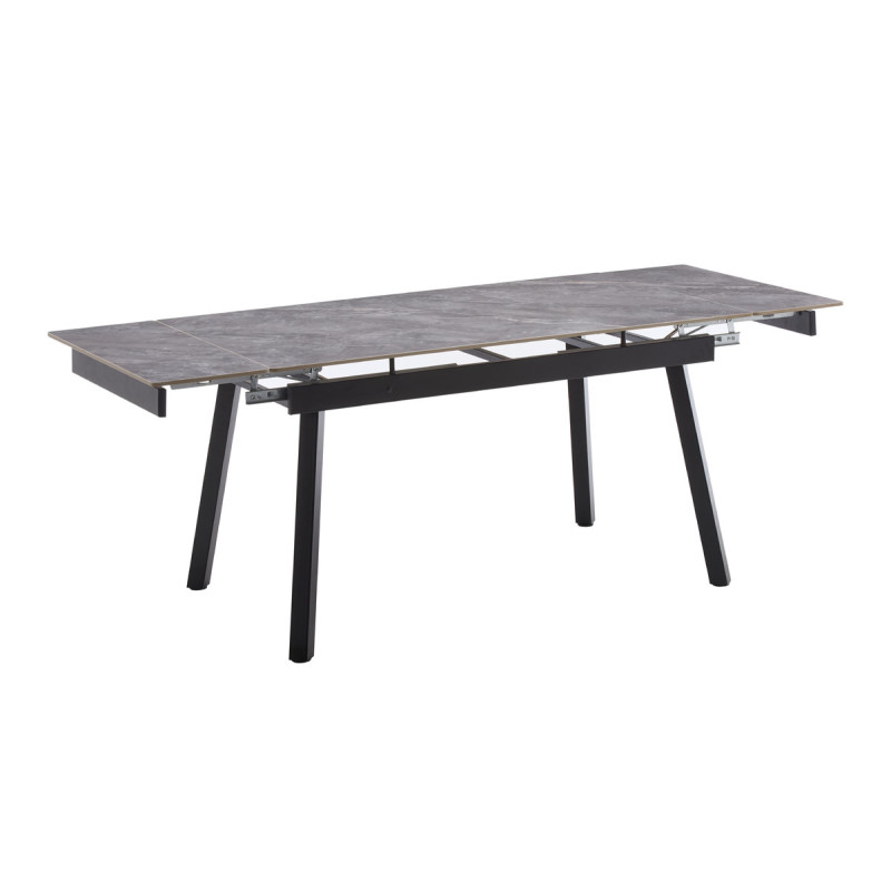 Стіл Бастіон 140(+30+30)*80,чорн/керам Армані грей (А0058768)