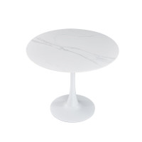 Стіл Опал (D=80), білий/кераміка білий (А0057279)