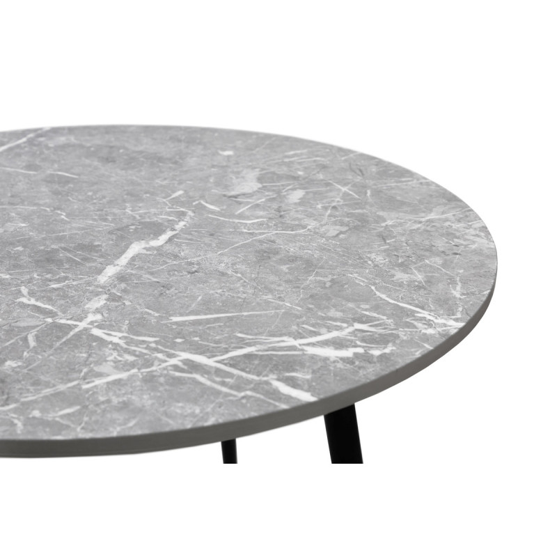 Стіл Слот D-90,УФ мармур сірий /чорні ноги (А0060208)