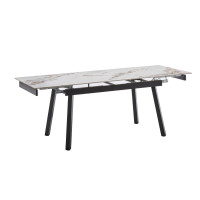 Стол Бастион 140 (+30+30)*80, черный/нефрит белый (А0058767)