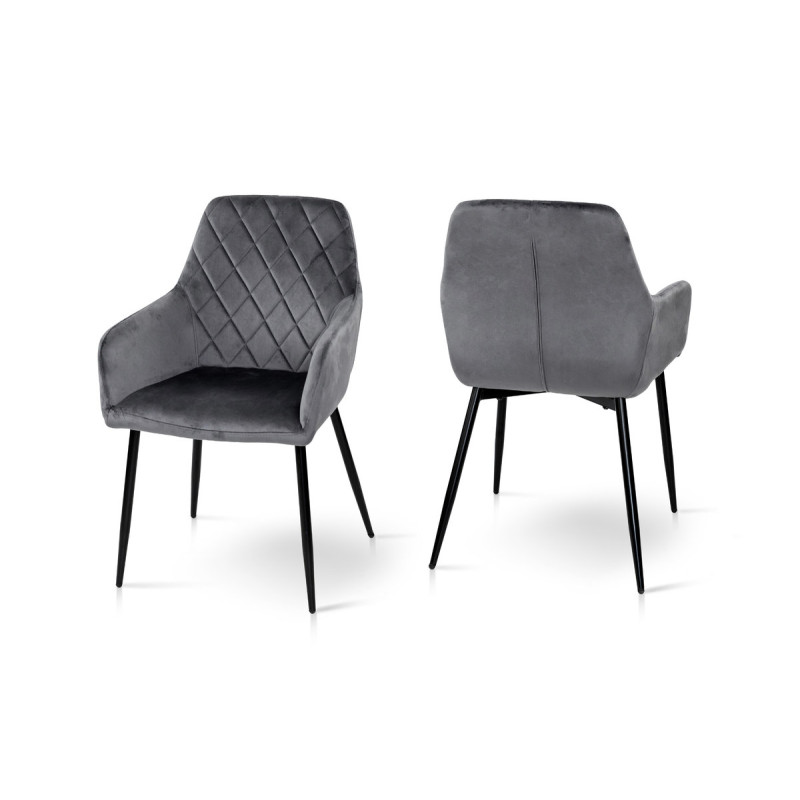 Стул Томас XS-2836, черный/велюр серый (А0057182)