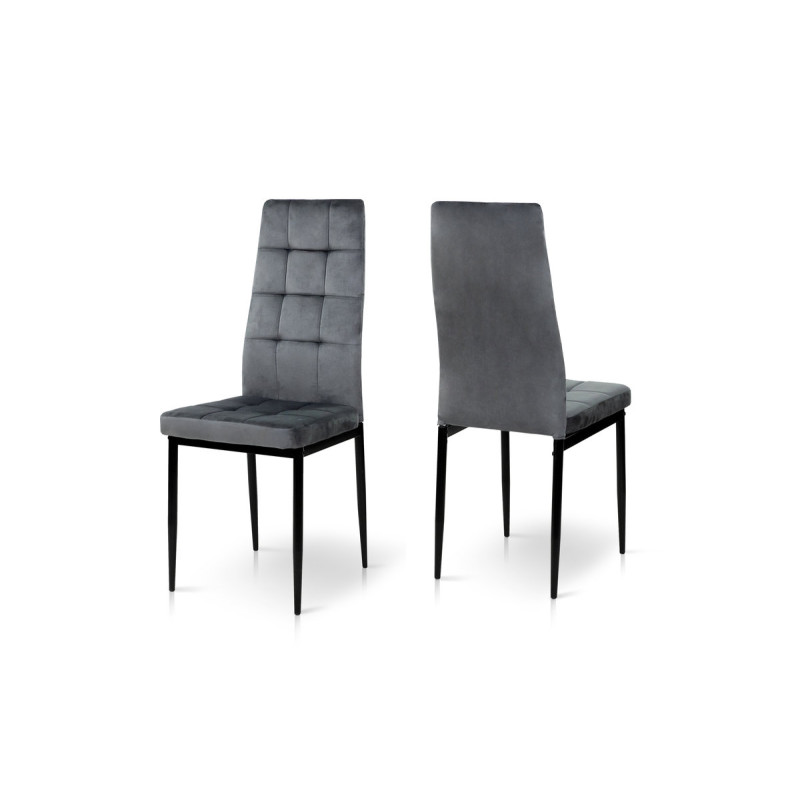 Стілець Айс, чорний/велюр темно-сірий (А0057601)