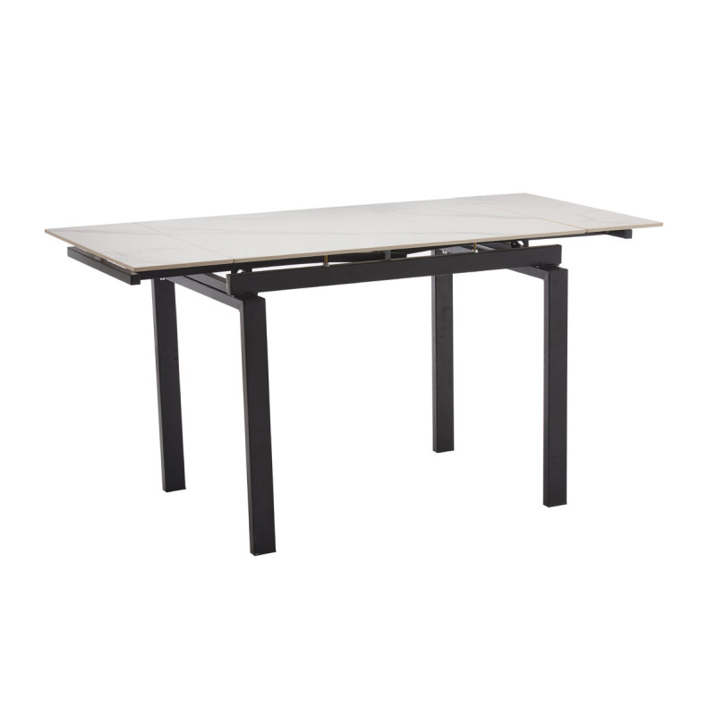 Стіл Оріон 100 (+25+25)*70, чорний/кераміка білий (А0058764)