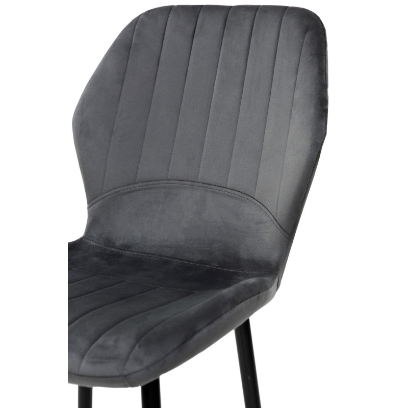 Стул Леон черный/велюр темно-серый (А0057625)