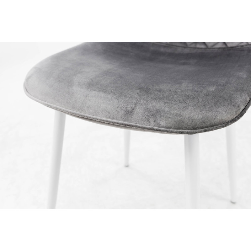 Стул Марс белый/велюр серый (А0056398)