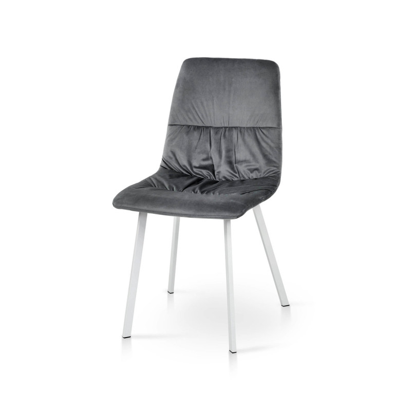 Стул Авери белый/велюр серый Bluvel-14 (А0056392)