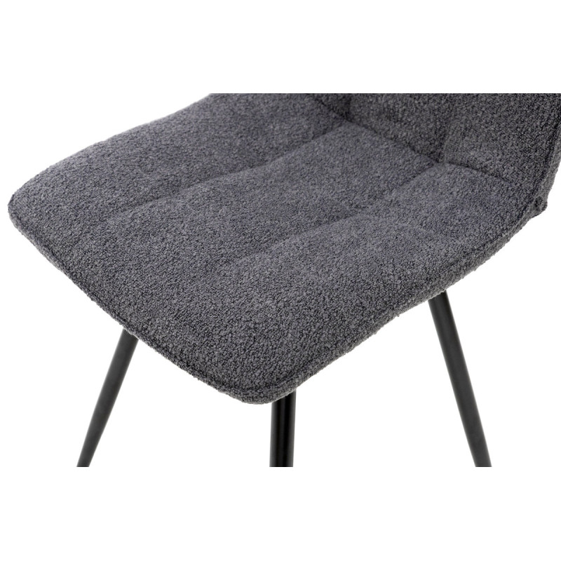 Стул ФРЕШ (круглый) черный/букле темно серая (А0057509)