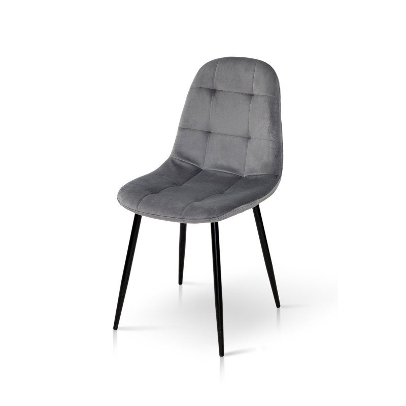 Стілець Квест, чорний/велюр сірий (А0056404)