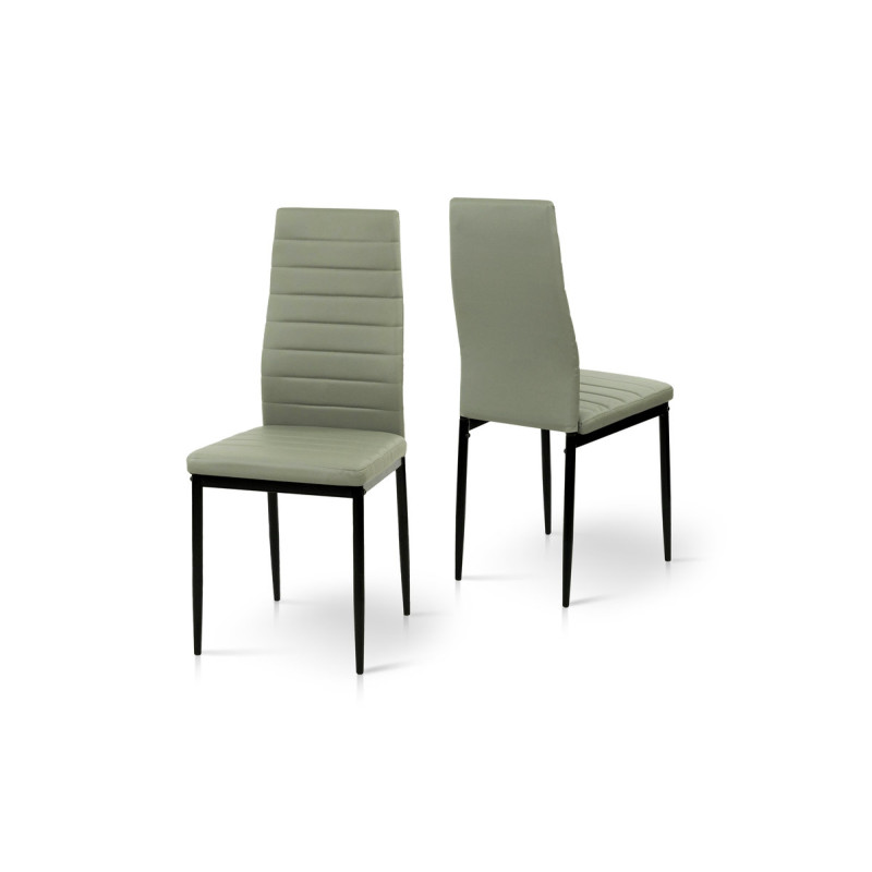 Стул Рио, черный/кожзам светло-серый (А0056266)