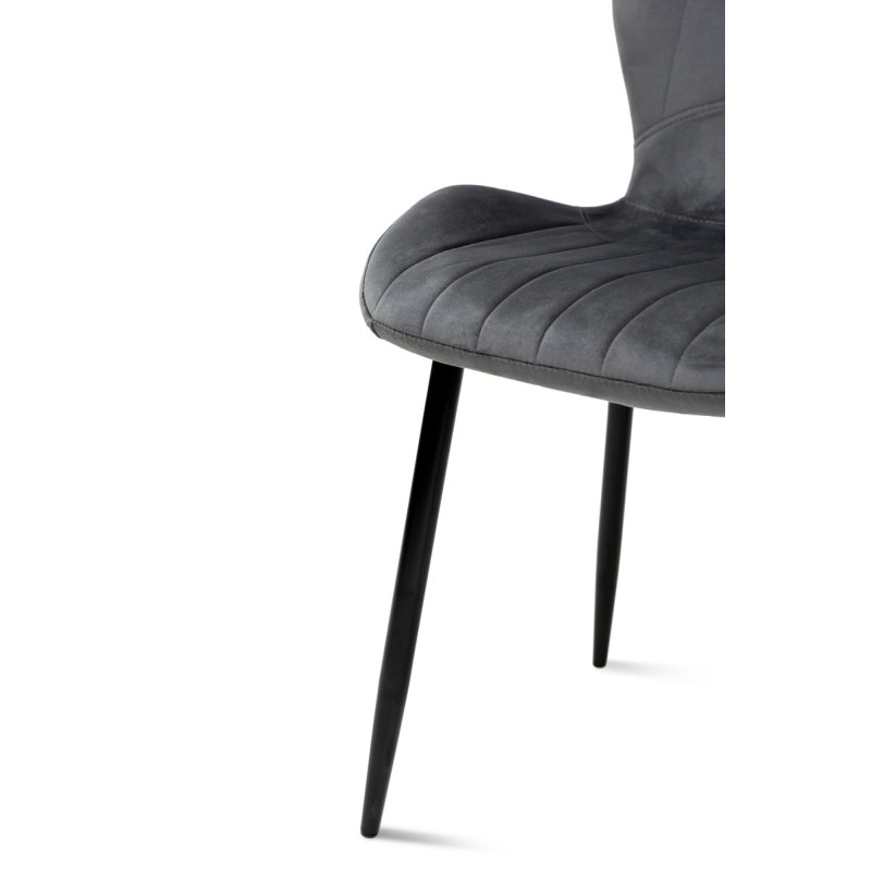 Стул Леон черный/велюр темно-серый (А0057625)