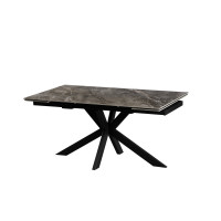 Стіл Квант 160 (+60)*90, чорний/керам Армані грей (А0057282)