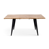 Стіл Лагуна, 120(+40)*80, чорний/штучний шпон MDF (А0055441)