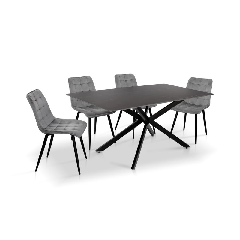 Стіл Грінвіч XS-1346, (160*90), чорний/мармур (А0054746)