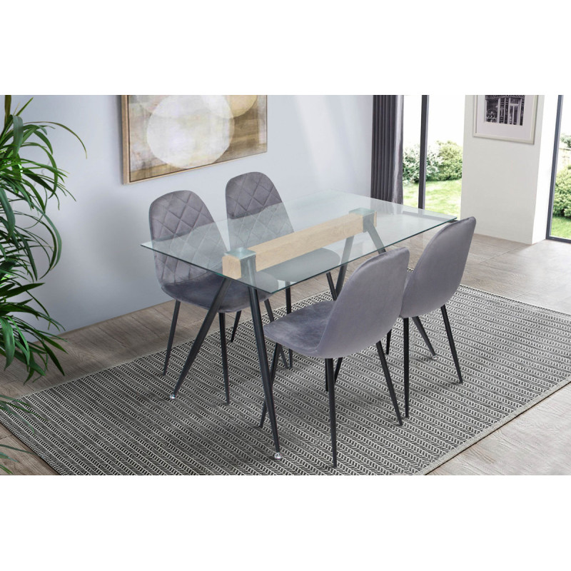 Стіл Ешлі XS-1263, (120*80), чорний/термодрук (А0050895)