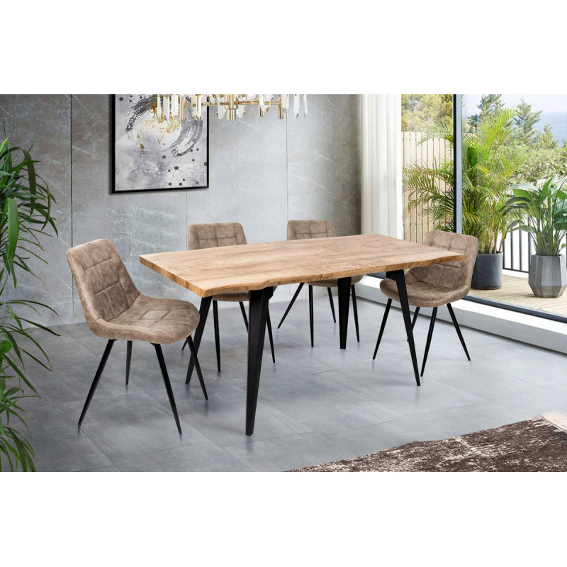 Стіл Лагуна, 120(+40)*80, чорний/штучний шпон MDF (А0055441)