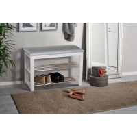 Лавка для взуття №1, біла, кож.зам, сірий (А0048823)