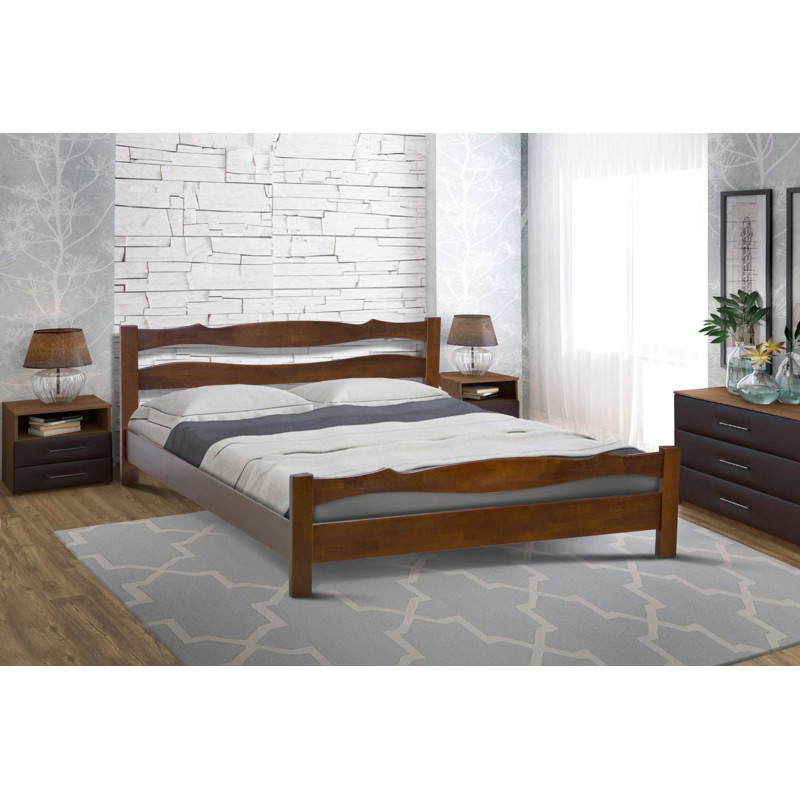 Кровать Венера 1400*2000, ольха/темный орех (А0055704)