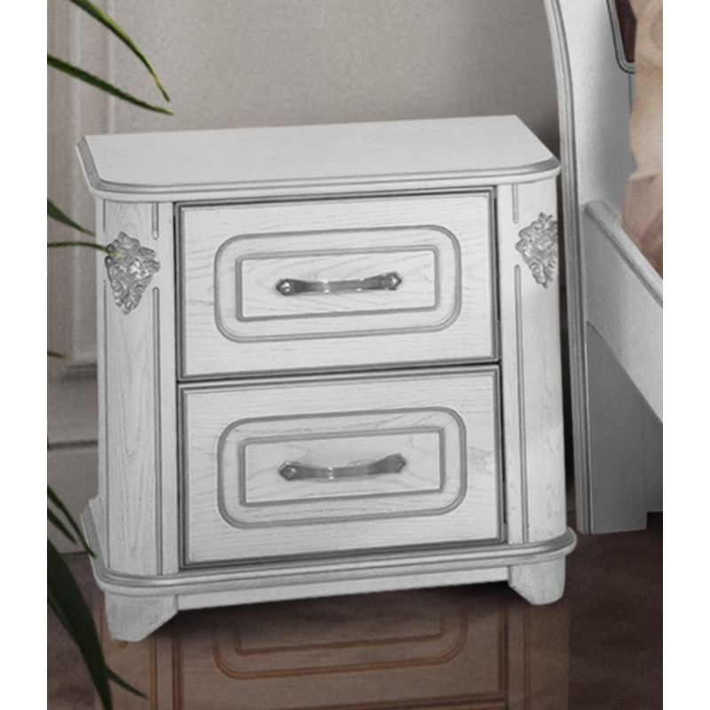 Тумба Стефания, белый+серебряная патина (А0051107)