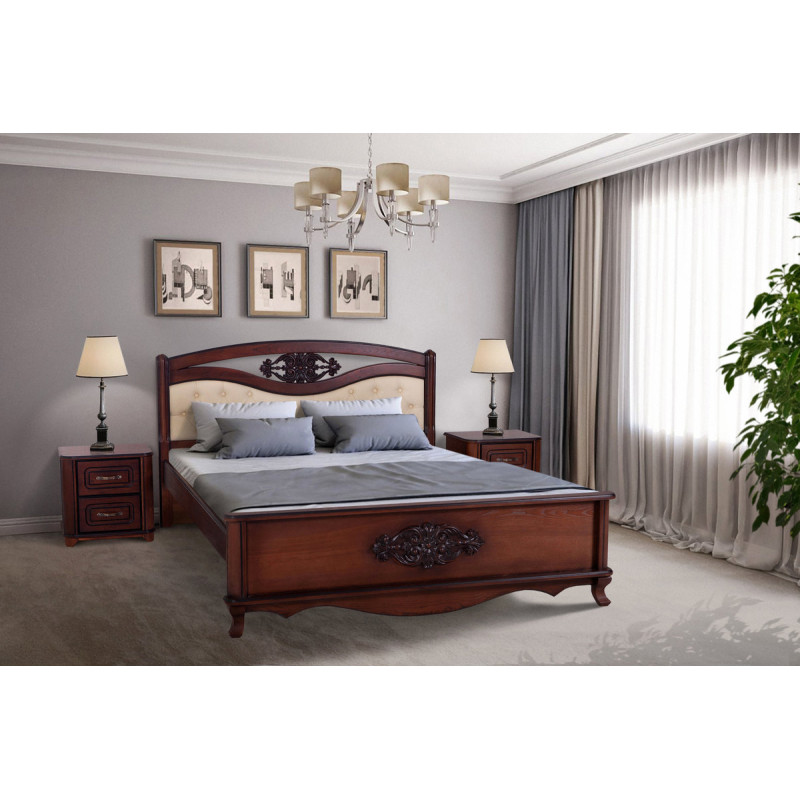 Кровать Грация 1600*2000, темный орех с патиной (А0050551)