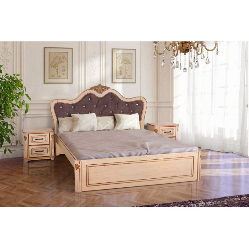 Ліжко Стефанія 1600*2000, слон.кістка+патина (А0050552)