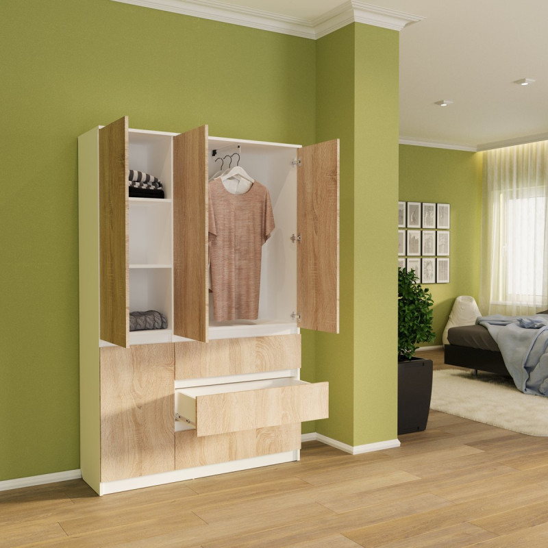 Розпашна шафа Смузі 21 1200 білий/сонома (А0054797)