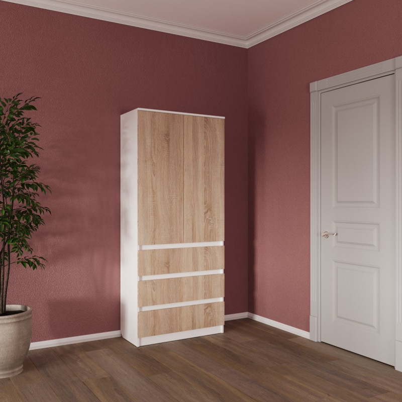 Розпашна шафа Смузі 11 800 білий/сонома (А0054793)