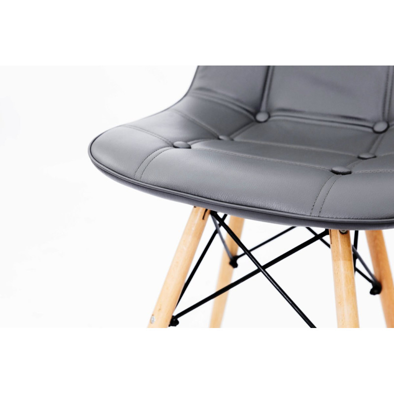 Стул ДЖАСТИН, кожзам серый (А0050650)