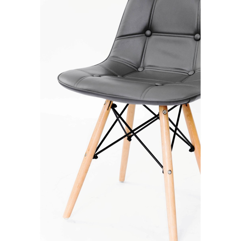 Стул ДЖАСТИН, кожзам серый (А0050650)