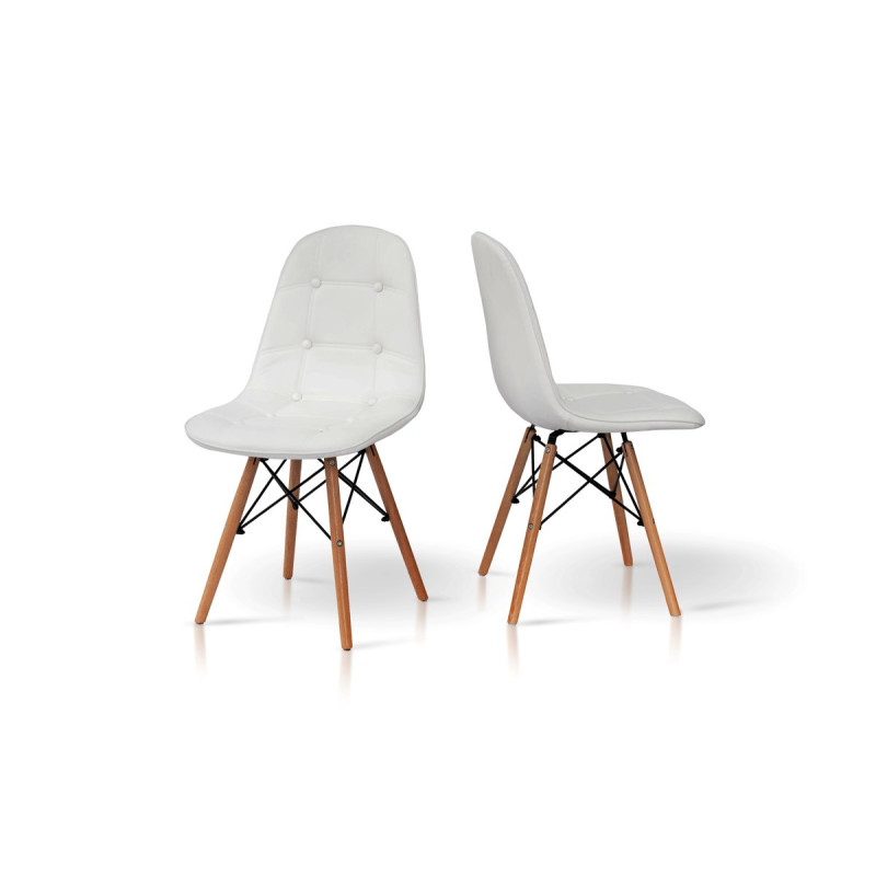 Стул ДЖАСТИН, кожзам белый (А0050649)