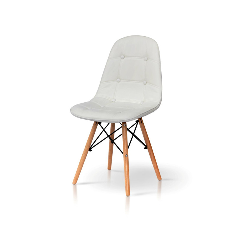 Стул ДЖАСТИН, кожзам белый (А0050649)