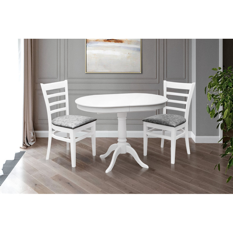 Стіл обідній Анжеліка ( 1000+300 )/680 білий (А0054211)