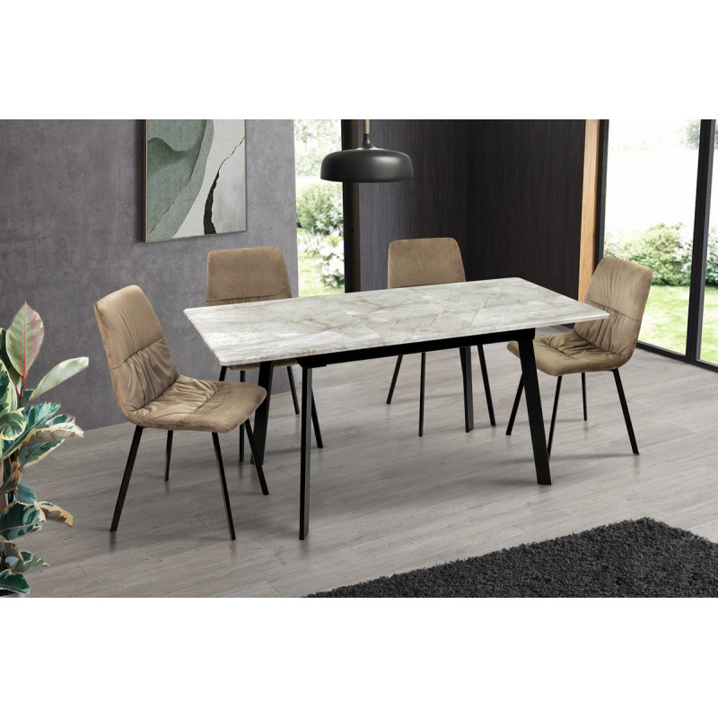 Стіл Етна 120(+40)*75 чорний метал/базальт (А0056167)