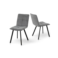 Стілець Тетріс, метал чорний/ тканина світло сір-- (А0056040)