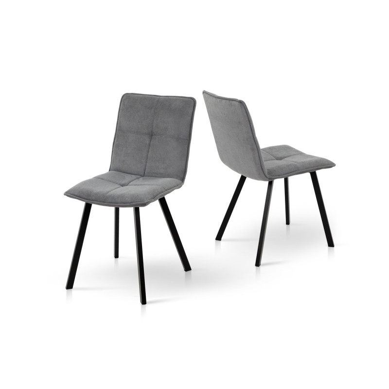 Стілець Тетріс, метал чорний/ тканина світло сір-- (А0056040)