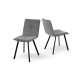 Стілець Тетріс, метал чорний/ тканина світло сір-- (А0056040)