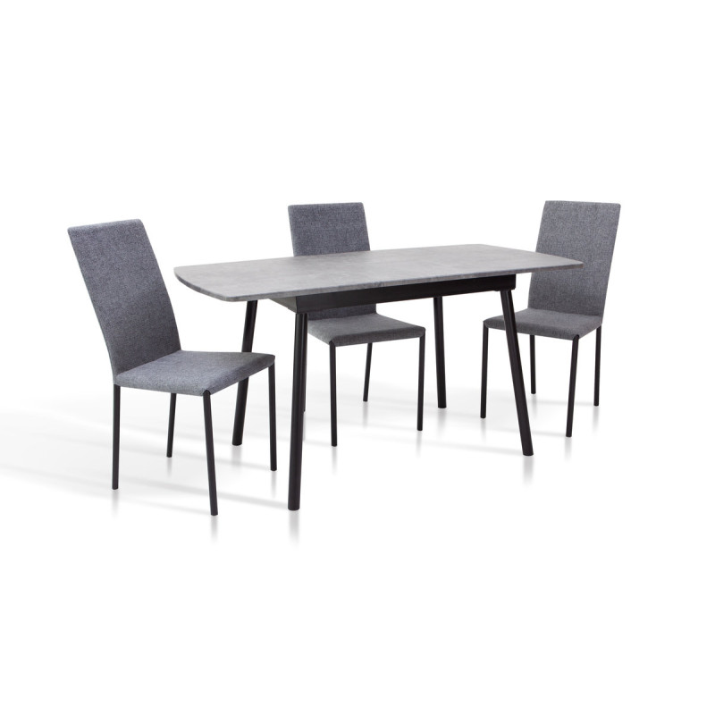 Стіл Соло 110(+35)*70 чорний метал/мрамор темн (А0050418)