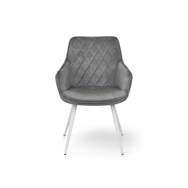 Крісло Наомі, білий/ велюр світл-сірий (А0057790)