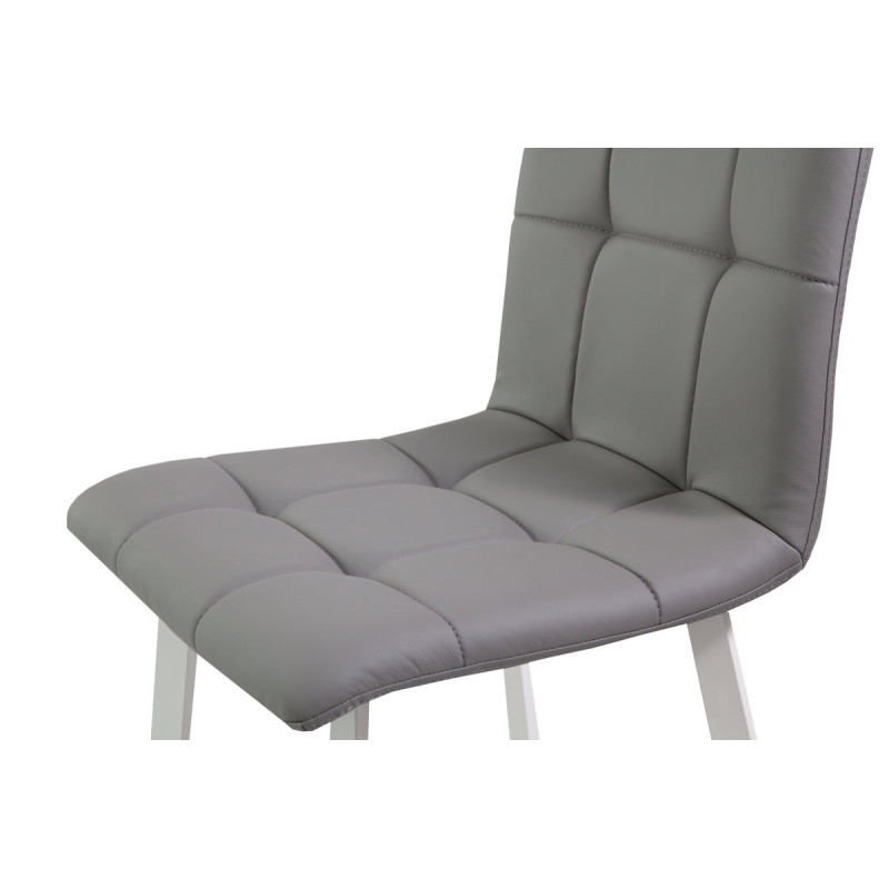 Стілець Трініті, метал білий/шкірзам світло-сірий (А0050425)