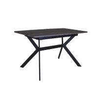 Стол Хьюстон 130(+40)*77 черный металл/дуб ТК (А0055287)